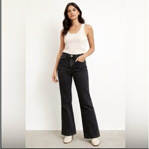 Madewell Perfect Vintage Flare 29P Petite Black High Rise Jeans